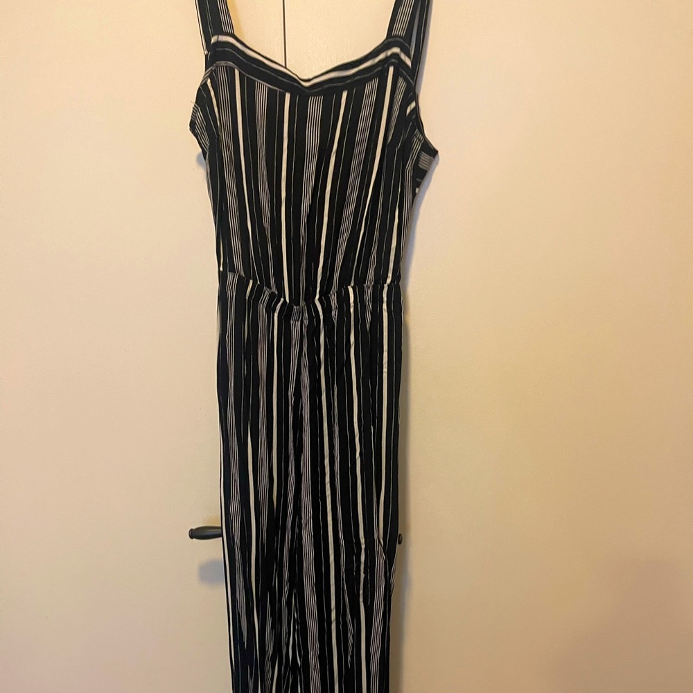 Full Length Blue and White Jumpsuit